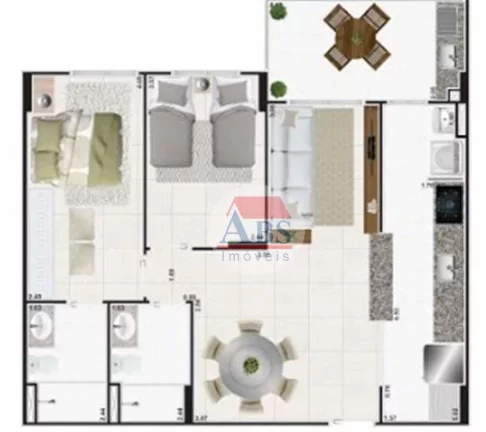 Imagem Apartamento com 2 dormitórios à venda, 70 m² por R$ 390.000,00 - Nova Mirim - Praia Grande/SP