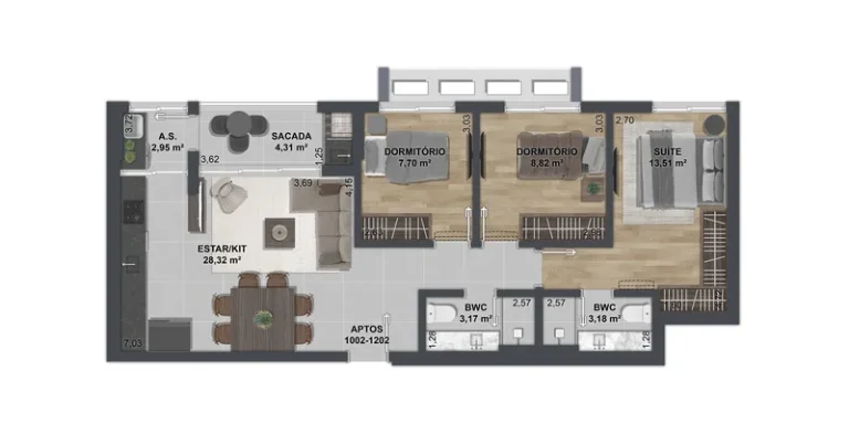 Imagem Apartamento 3 Dormitórios para venda em Florianópolis - SC