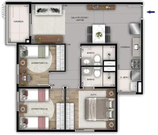 Imagem APARTAMENTO RESIDENCIAL em Rio de Janeiro - RJ, Recreio dos Bandeirantes