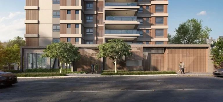 Imagem O Atmos Moema se destaca de todos os projetos residenciais do entorno. A torre baixa e as poucas uni...