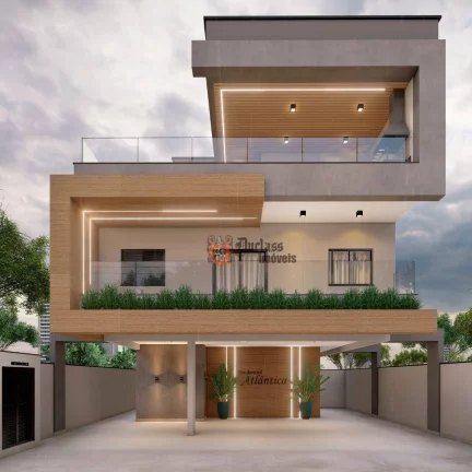 Imagem Sobrado com 3 dormitórios à venda, 78 m² por R$ 470.000,00 - Vila Guilhermina - Praia Grande/SP