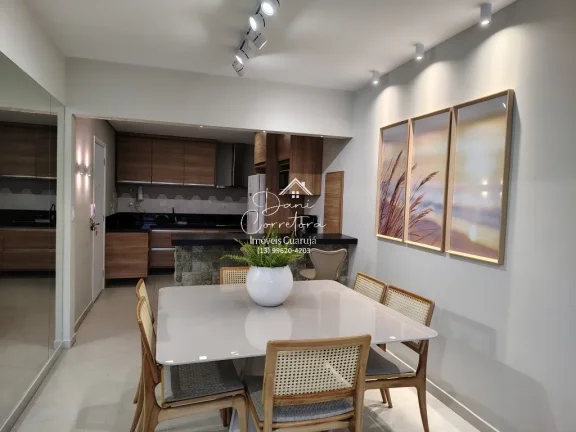 Imagem Apartamento atualizado e reformado com vista para o mar e lazer, 3 quartos com suíte e 2 vagas na Pitangueiras, Guarujá-SP - 165m² de área.