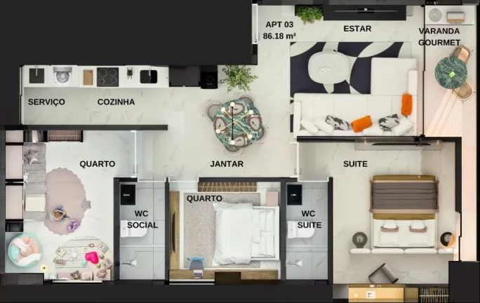 Imagem Apartamento à venda no bairro Intermares - Cabedelo/PB