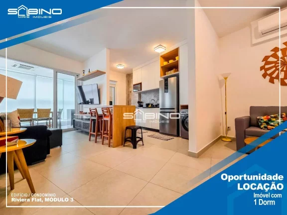 Imagem Apartamento Pé na Areia para Locação temporada na Riviera de São Lourenço, atende até 4 pessoas