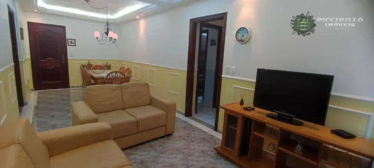 Imagem Apartamento com 2 dormitórios para alugar, 86 m² por R$ 4.000,02/mês - Vila Guilhermina - Praia Grande/SP