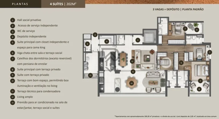 Imagem Apartamento Alto Padrão em Brooklin, com quadra de Tênis