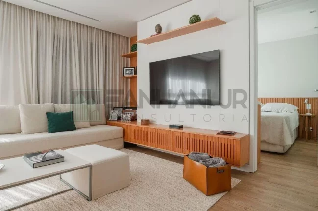 Imagem Apartamento para locação de alto padrão no Jardim América: 1 quarto, 1 suíte, 2 salas, 2 banheiros, 2 vagas, 70m².