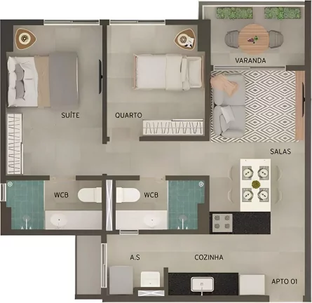 Imagem Apartamento com 2 dormitórios à venda, 56 m² por R$ 358.542,44 - Bancários - João Pessoa/PB Imagem Apartamento com 2 dormitórios à venda, 56 m² por R$ 358.542,44 - Bancários - João Pessoa/PB