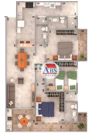 Imagem Apartamento à venda, 106 m² por R$ 700.000,00 - Caiçara - Praia Grande/SP