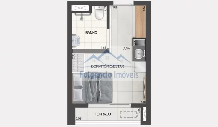 Imagem Apartamento Studio de 21,25m² na Alameda Jauaperi - Moema
